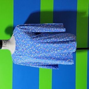 Isaac Mizrahi Blue Polka Dot Top